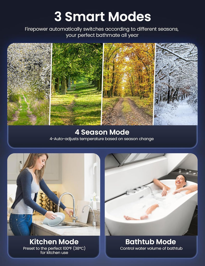 Tankless Water Heater Propane with Vent Pipe, Indoor Max 4.3 GPM, 100, 000 BTU, On-Demand Instant Hot Water Heater
