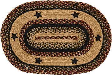 BlackBerry Star Braided 20 Inch by 30 Inch Oval Rug, 20"x30", Multicolor
