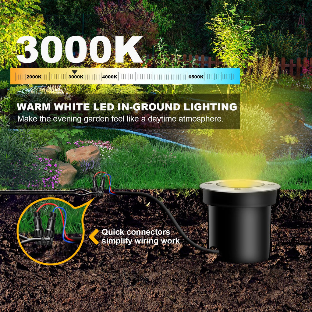 4 Pack 3w 12v Low Voltage In-ground Lights LED Landscape Light Waterproof IP67 Pathway Lights Outdoor spotlights