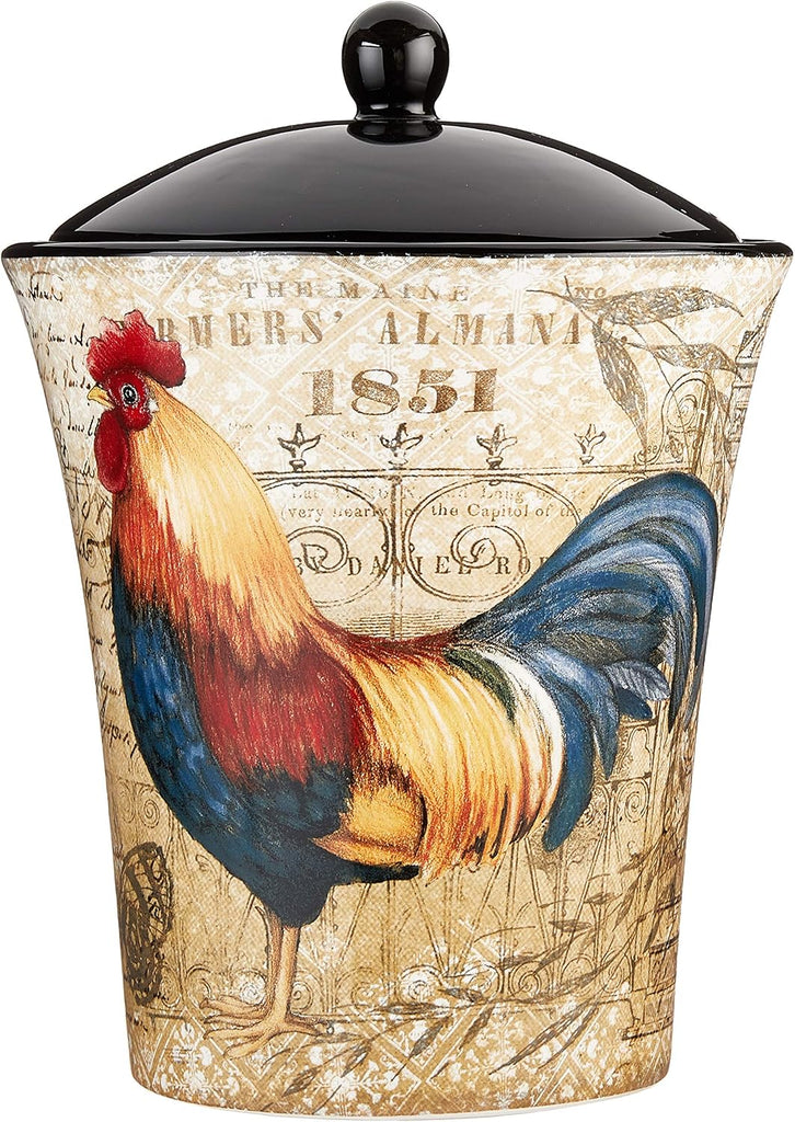 23656 Gilded Rooster Canister Set (3 Piece), One Size, Multicolor