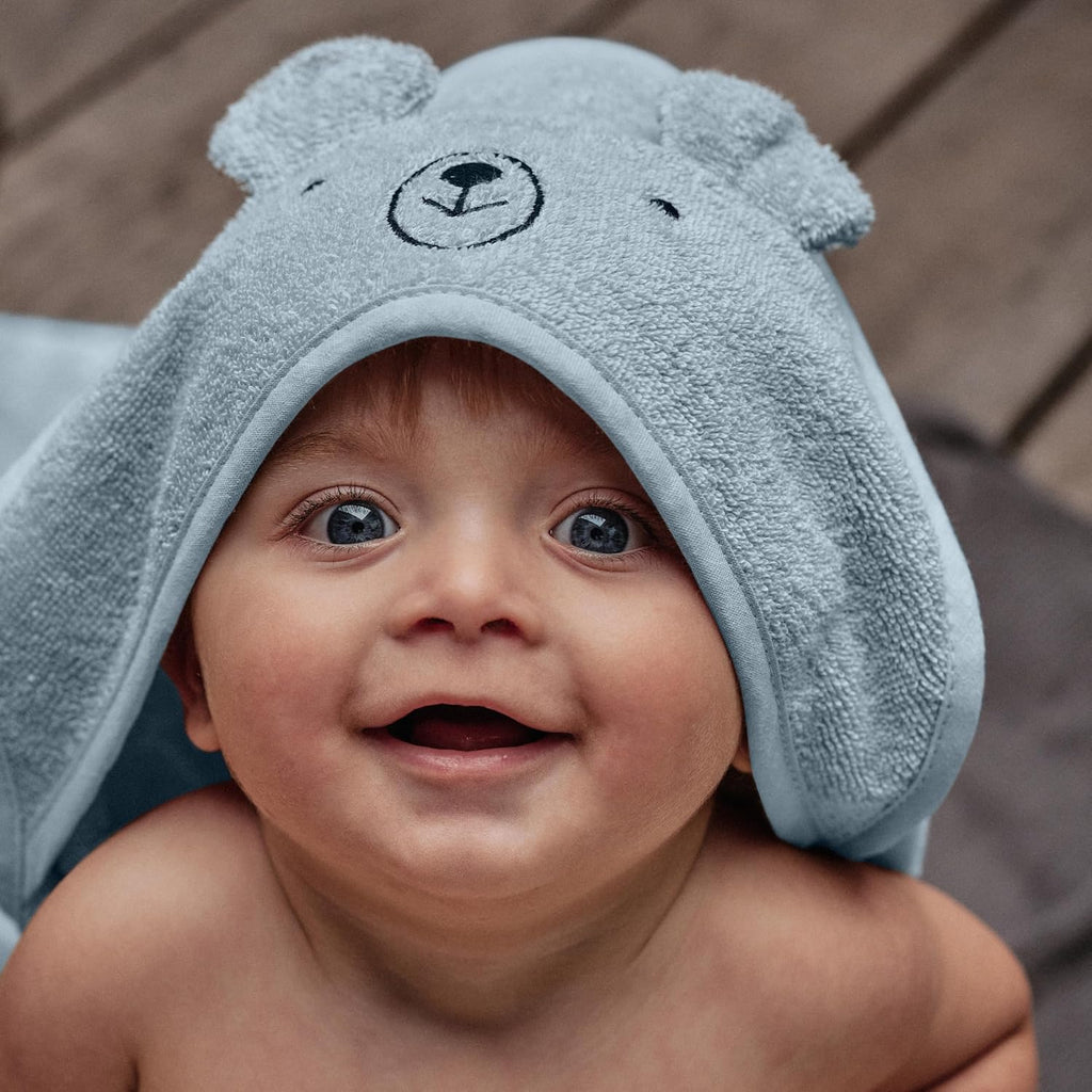 Hooded Baby Bath Towel, 100% Organic Cotton, Super-Soft 32"x32"