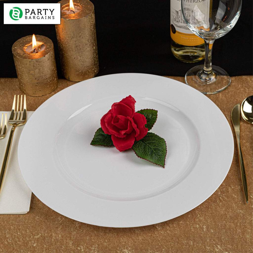 13-Inch Charger Plates - 16 Pack, White, Heavy-Duty Disposable Chargers for Elegant Dining - Ideal for Weddings and