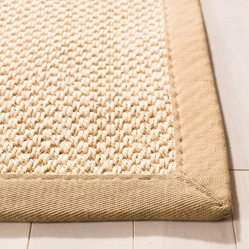 Area Rug 6x9 - Natural Fiber Collection - Maize & Linen Color, Sisal, Woven Design with Border (NF141B)