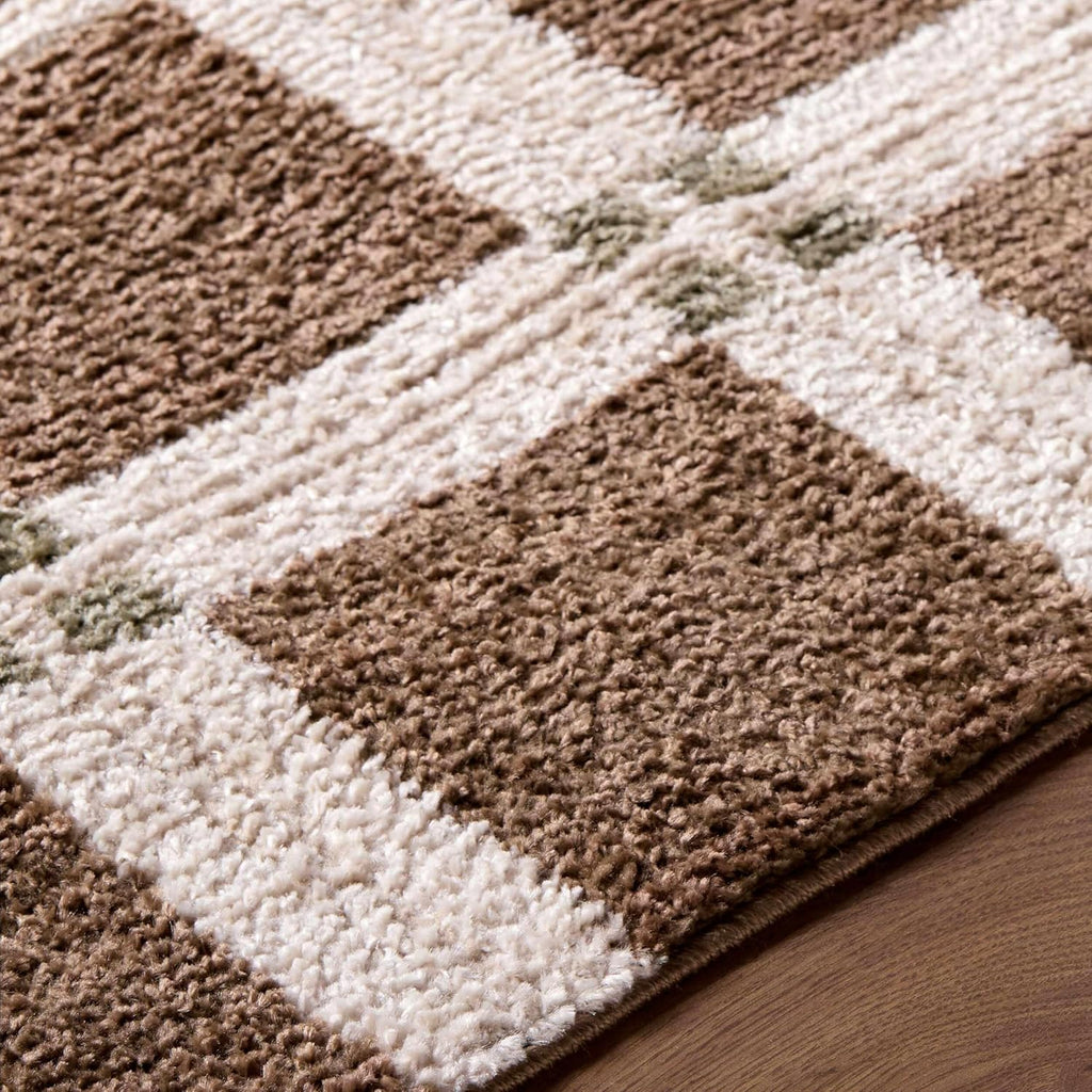 Talos Area Rug - Checkered Geometric Square Plaid Lattice - Contemporary Modern Minimalist Transitional Farmhouse