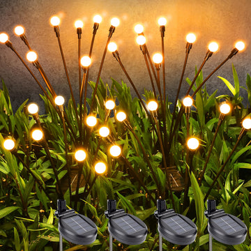 Solar Garden Lights, 4 Pack 32 LED Solar Powered Firefly Lights