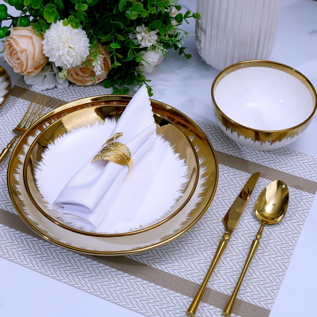 Luxury 12 Piece Porcelain Dinnerware Sets Service for 4, Modern Stoneware Plates and Bowls Sets,Ceramic Dish Set