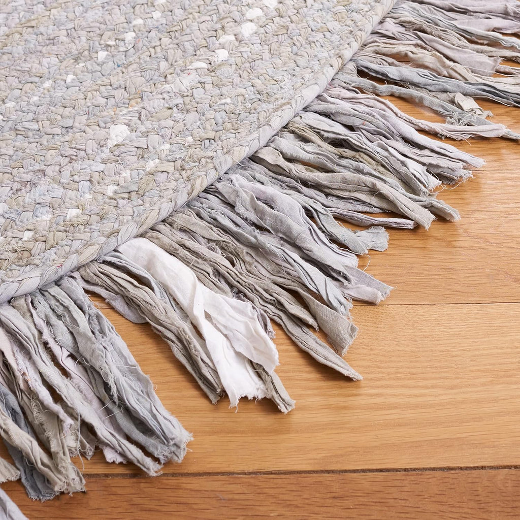 Braided Oval Rug, Light Grey BRD451F