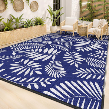 Outdoor Rug, Patio Rug, Plastic Straw Camping Rugs, Large Waterproof Area Rug and Mat for Outdoors, RV, Patio