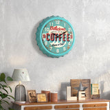 Menterry Bottle Cap Design Iron Retro Wall Clock, 13 inch Vintage Style