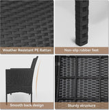 Kurapika Patio Furniture Set 4 Pieces Outdoor Wicker Rattan Chairs Conversation Sets w/Coffee Table