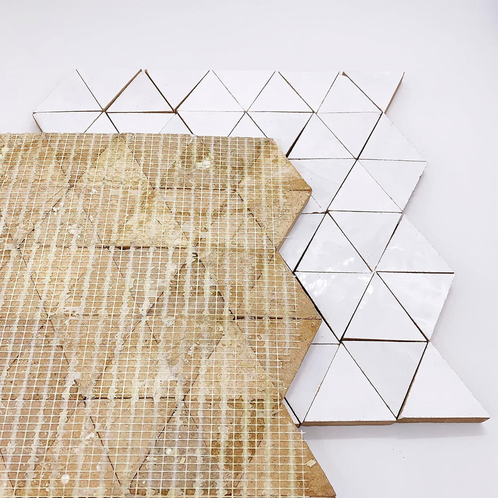 Mosaic & Tile House CCM04-01 Giza Contemporary Zellige Panels, White