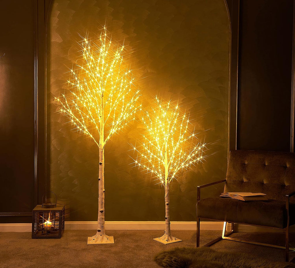 Lighted Birch Tree 6FT 330L Warm White Fairy Lights, White Twig Tree Lights for Indoor Outdoor Home Thanksgiving