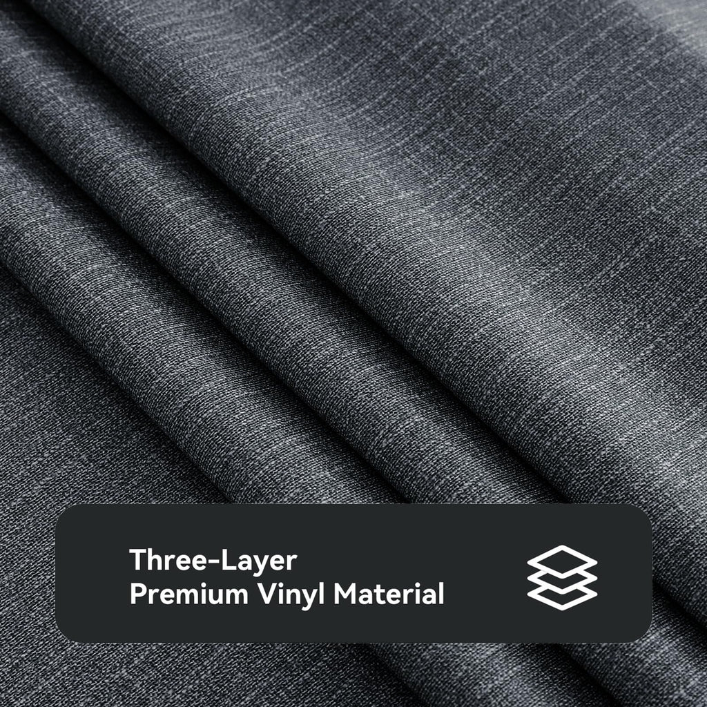 Waterproof Vinyl Tablecloth Rectangle, 54 x 78 Inch, Charcoal
