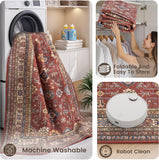 9x12 Area Rug - Stain Resistant Washable Area Rug, Anti Slip Backing Area Rugs 9x12 Living Room, Vin