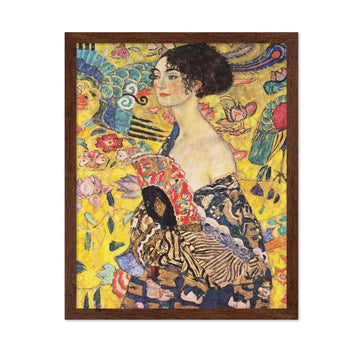 Master Vintage Gustav Klimt Poster - Retro Lady with Fan Print - Lady with Fan Painting Art - Gift for Him & Her