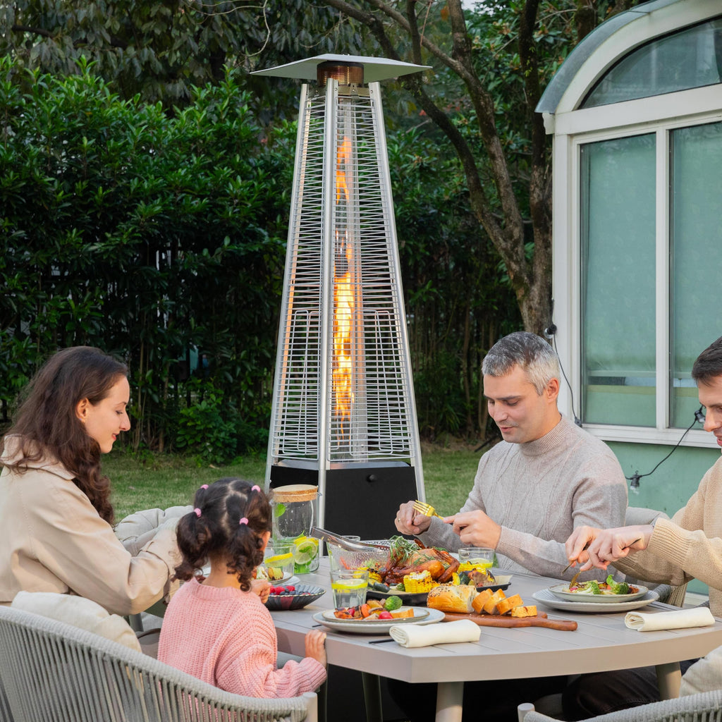 48, 000 BTU Outdoor Propane Patio Heater with Glass Tube, Black