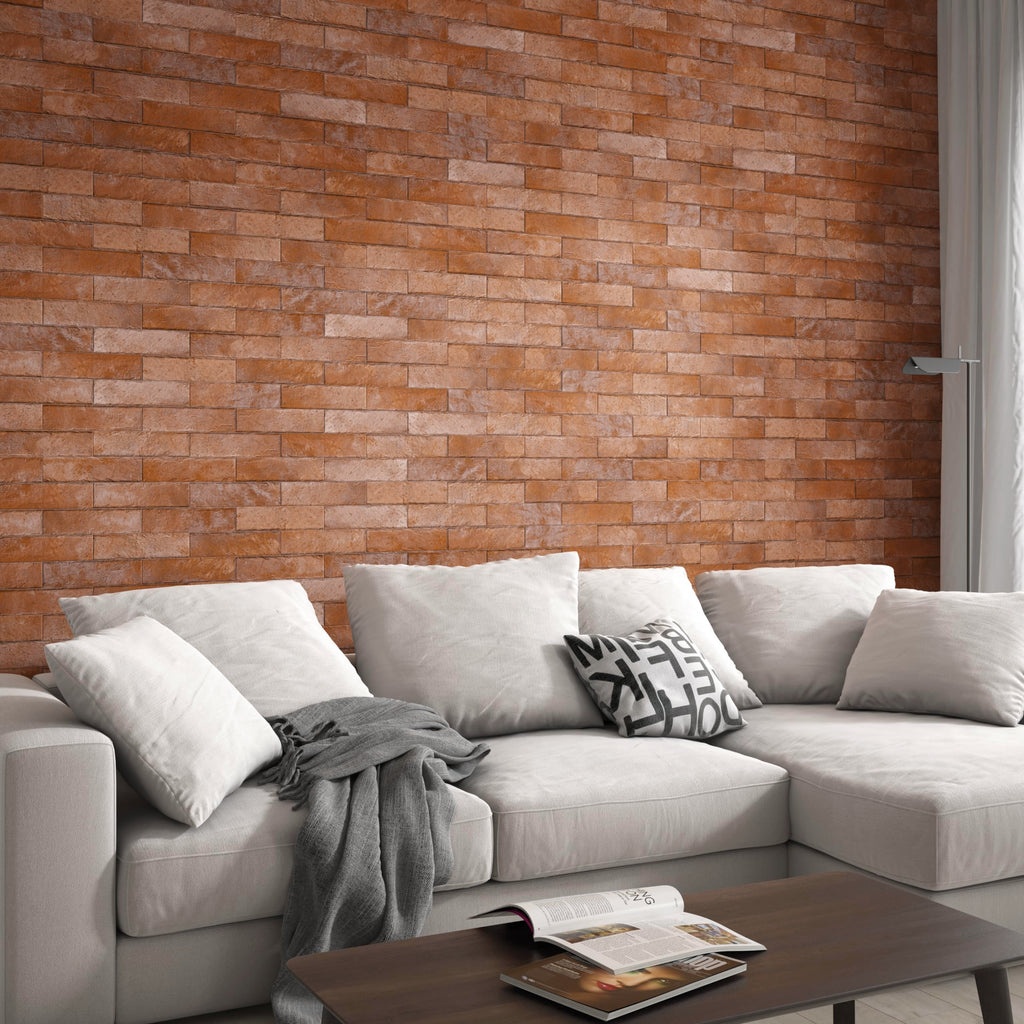 Brooklin Brick Cotto 2-3/8" x 9-3/4" Porcelain Floor and Wall Tile