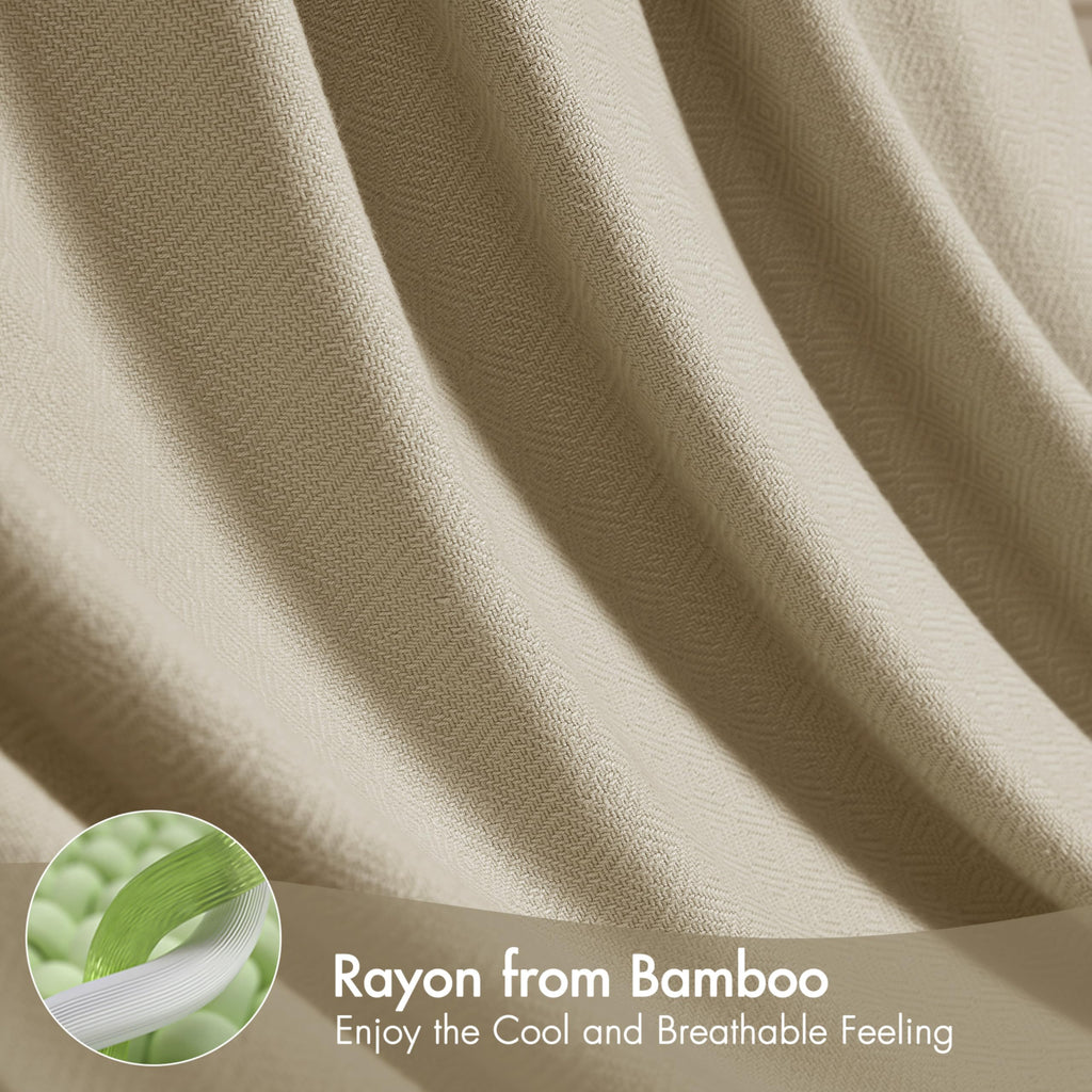 Twin Size Summer Blanket, Khaki, 70% Rayon from Bamboo