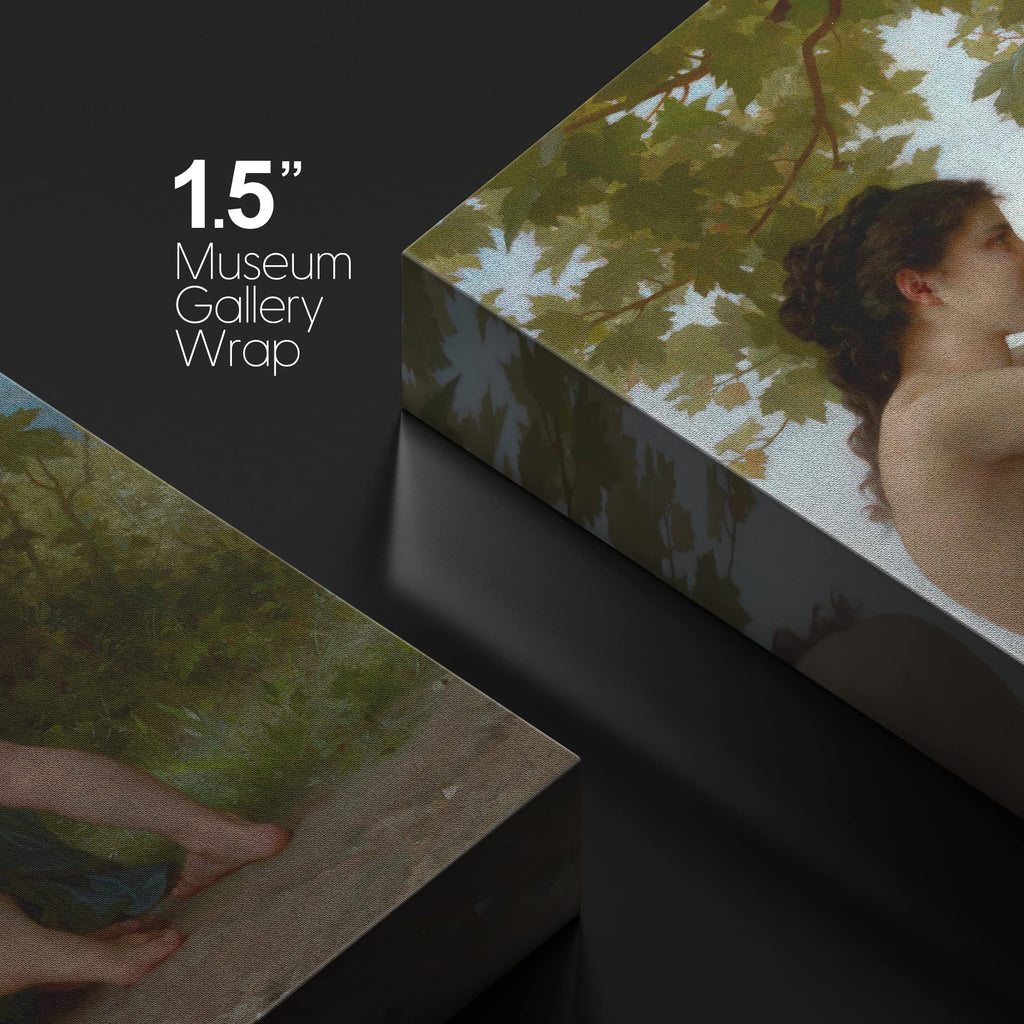 Canvas Print Wall Art Girl Defending Herself Against Eros by Bouguereau Historic Cultural Illustrations Fine Art