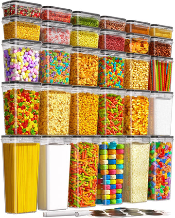 30 PCS Airtight Food Storage Containers with Lids, Kitchen Pantry Organization and Storage, BPA-Free Plastic Scale