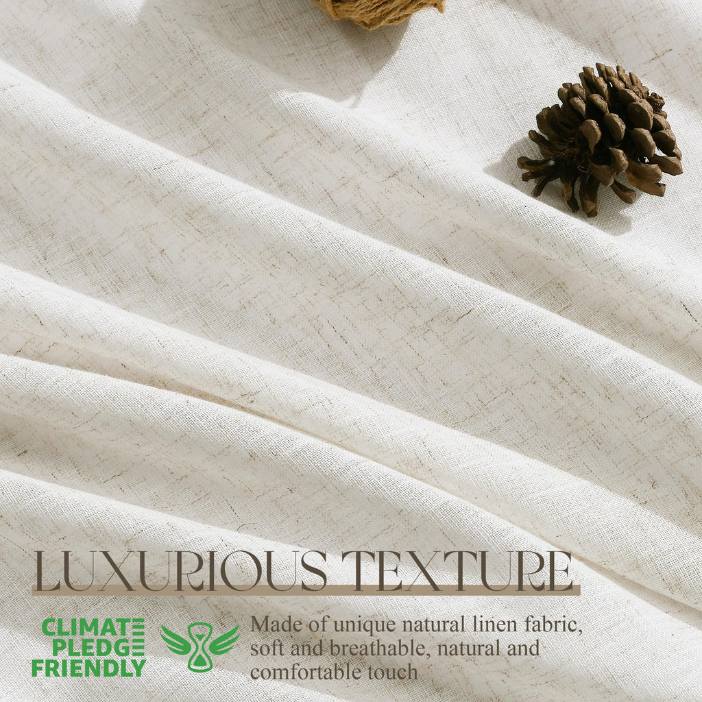 Natural Linen Grommet Curtains 108 Inch Long Dining