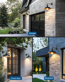 2 Pack Outdoor Wall Light, Gooseneck Barn Light Fixture, Black Matte Wall Mount Lantern, Farmhouse Outside Wall Sconce