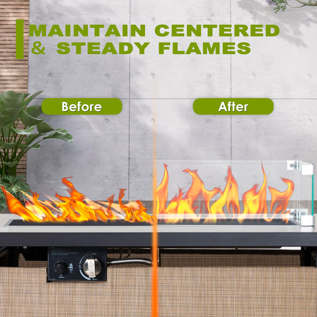 Tempered Glass Wind Guard for Rectangular Propane Fire Pit Table 28.7''*10.2''*5.5'' Inch, Durable Flame Guard Shield