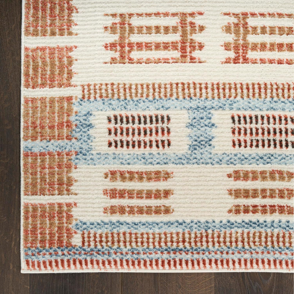 Home Nordic Ivory Rust Area Rug - Easy Clean, Non Shedding, Bed Room, Living Room, Dining Room, Kitchen (5' x