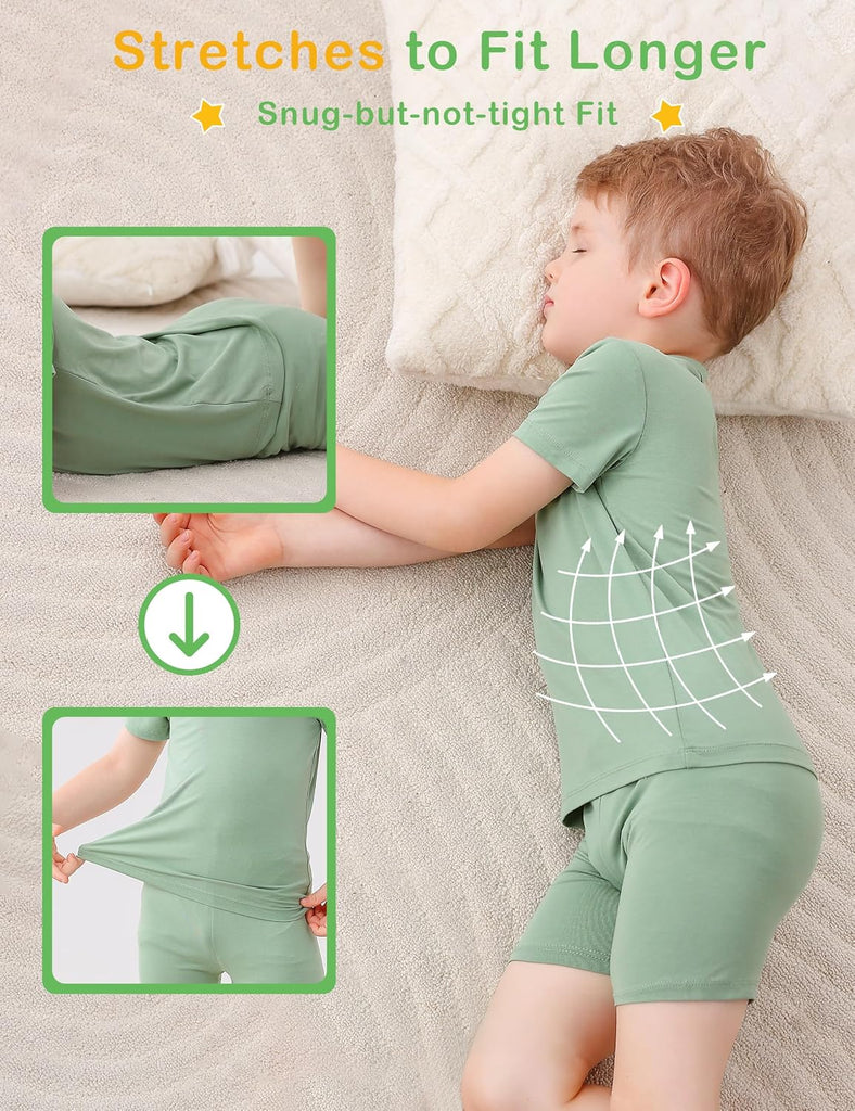 Bamboo Viscose Toddler Pajamas Baby 4 Piece Summer Pjs