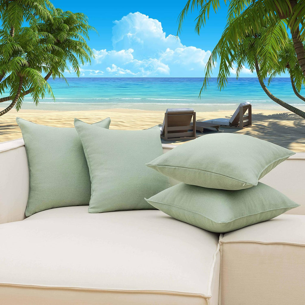 Outdoor Pillows Covers Waterproof Sage Pillow Covers, 18x18 inch, Sage Green Grey