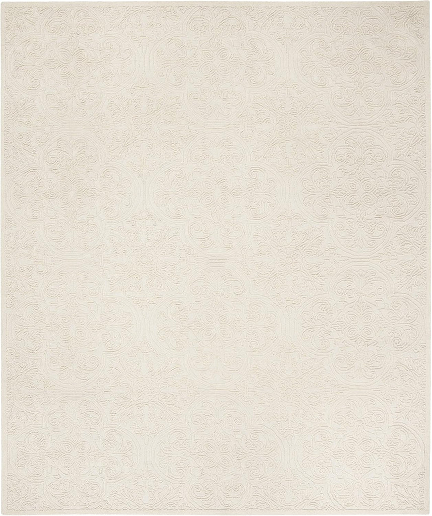 Trace Area Rug - 9' x 12', Ivory, Handmade Wool