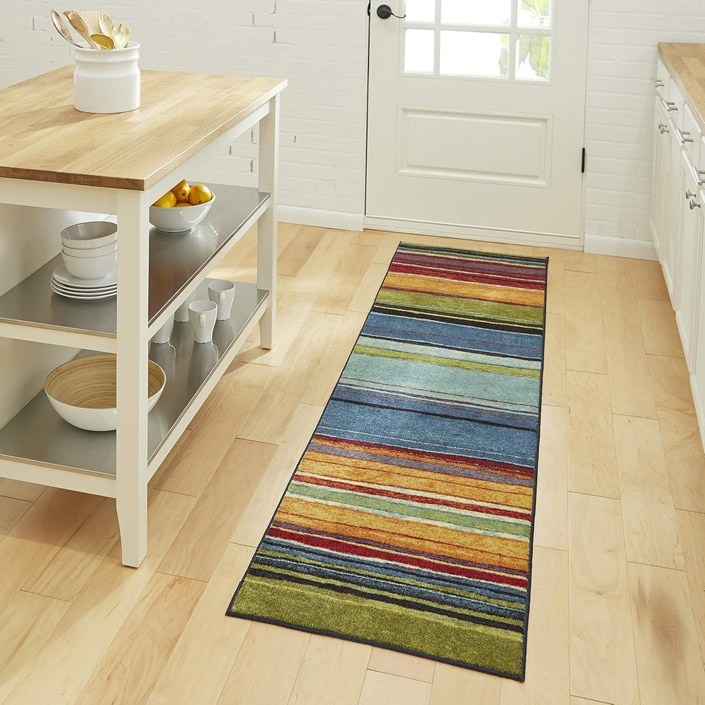 Area Rug Rainbow Stripe 2' x 5'