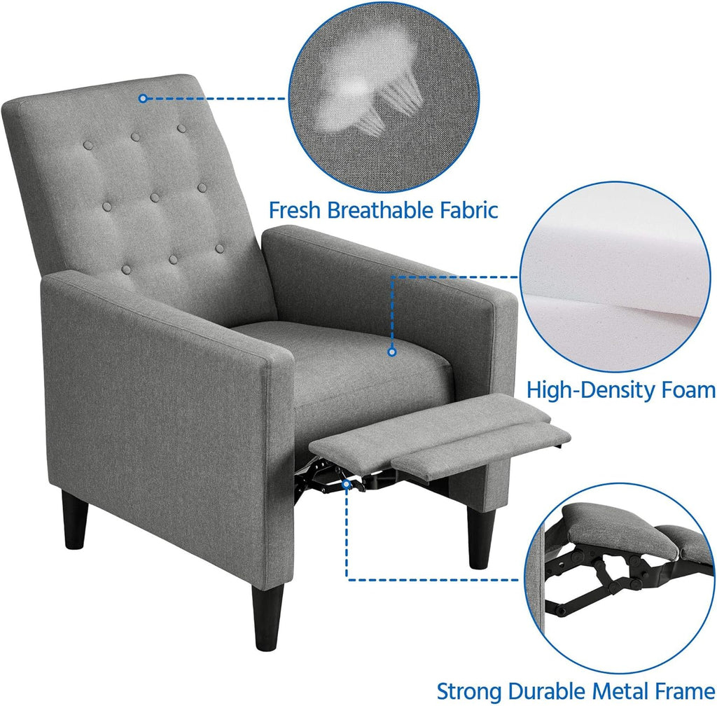 Home Theater Seating Single Fabric Recliner for Living Room Chair Adjustable Sofa with Thicker Seat Cushion Tufted