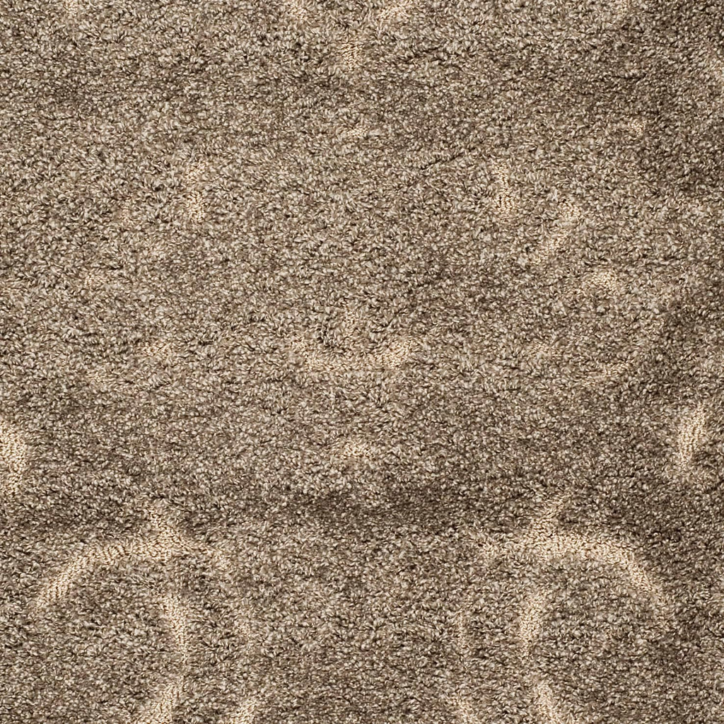 Florida Shag Collection Area Rug - 6'7" Square, Smoke & Beige, Damask Design, Non-Shedding & Easy Care, 1.2-inch