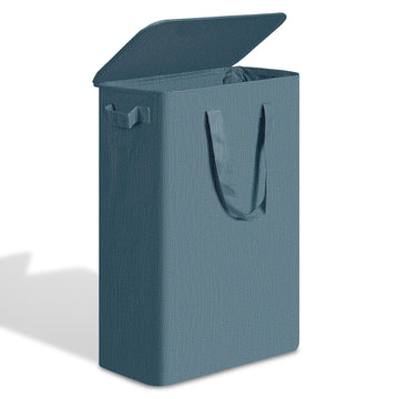 Slim Laundry Hamper with Lid Narrow Laundry Basket with Handles