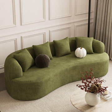 107" Modern Curved Sofas, Green