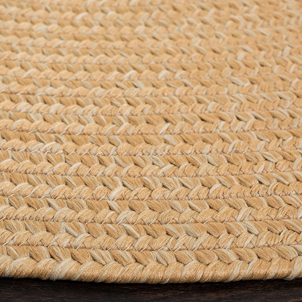 Braided Indoor/Outdoor Washable Oval Rug 4'x6', Beige BRD315D