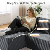 80" Cloud Modular Sectional Sofa with L-Shaped, Boneless Couches for Living Room