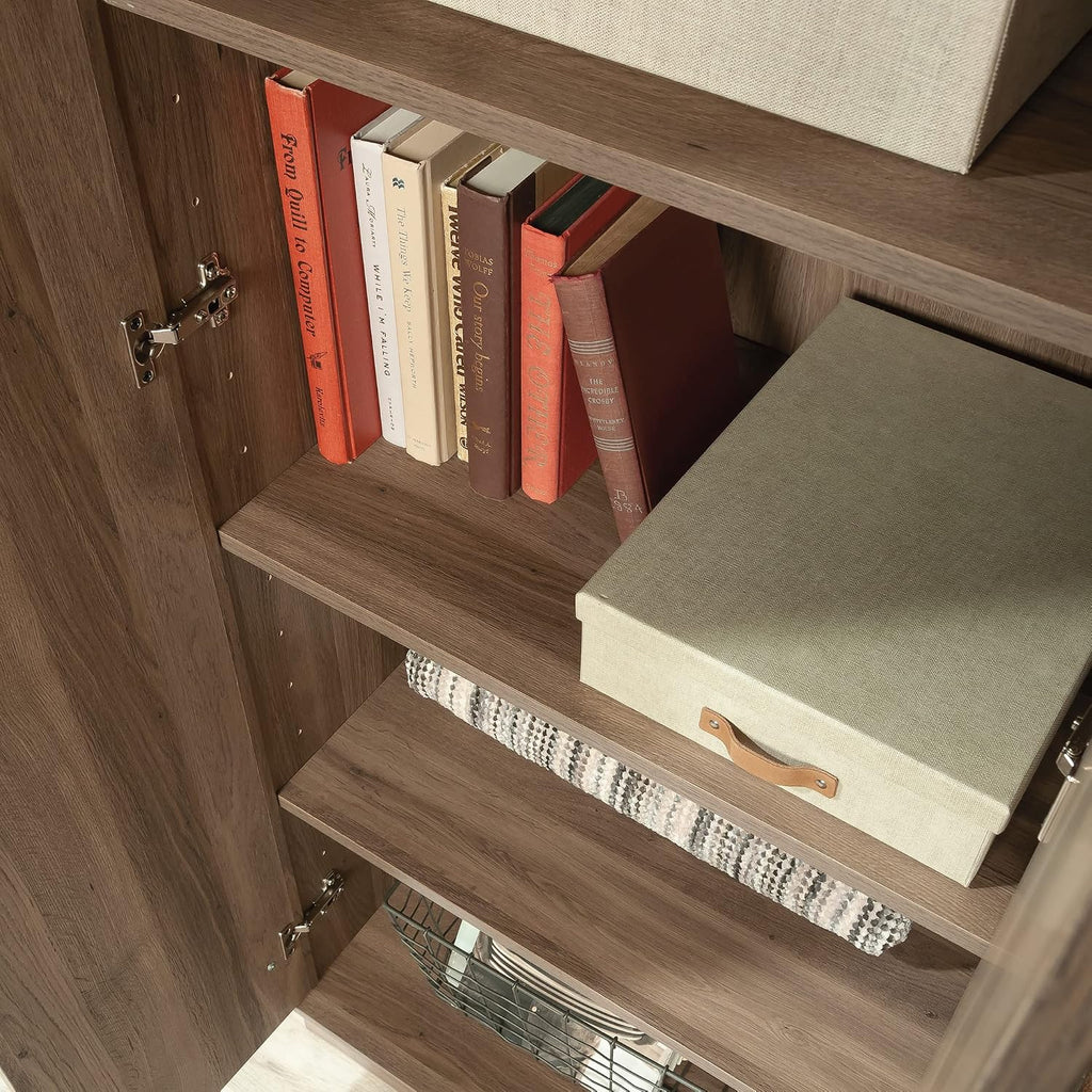 HomePlus 2-Door Farmhouse Storage Cabinet/Pantry cabinets, Salt Oak Finish