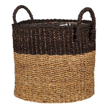 Seagrass 23 Basket Planter/Basket Planter/Basket Pot with Seagrass Handles, Colour: Nut Brown, 24 cm Diameter, 20 cm