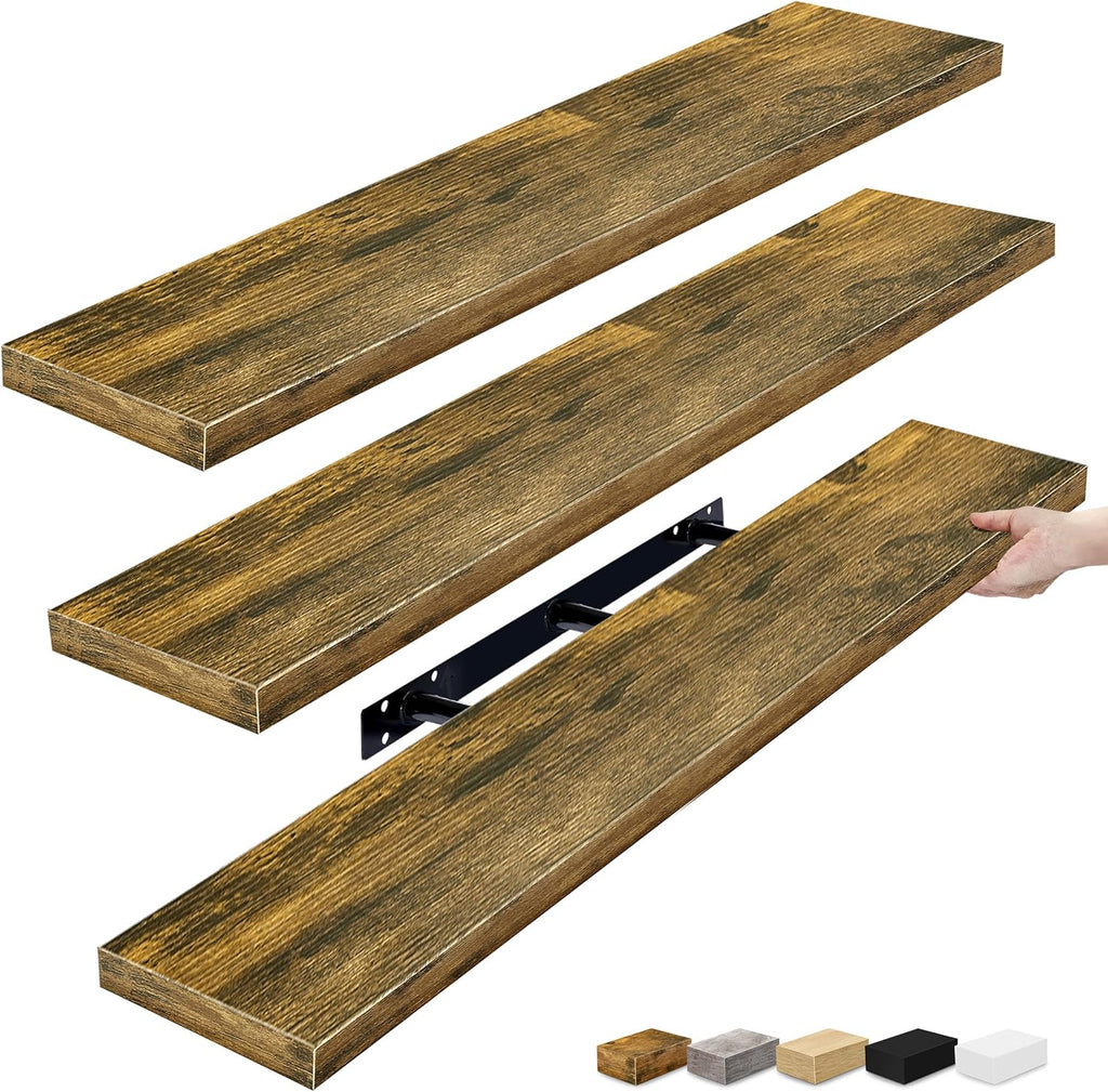 Floating Shelves for Wall - 48 Inch Long Bathroom Shelves, Wall Decor & Book Storage - Mounted Floating Shelf with