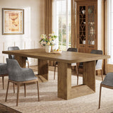 Farmhouse Dining Table, 63-Inch Rectangular Kitchen Table with Strong Geometric Frame for Kitchen & Dining & Living