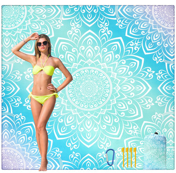 Beach Blanket Waterproof Sandproof Quick Drying Mat for 1-8 Adults