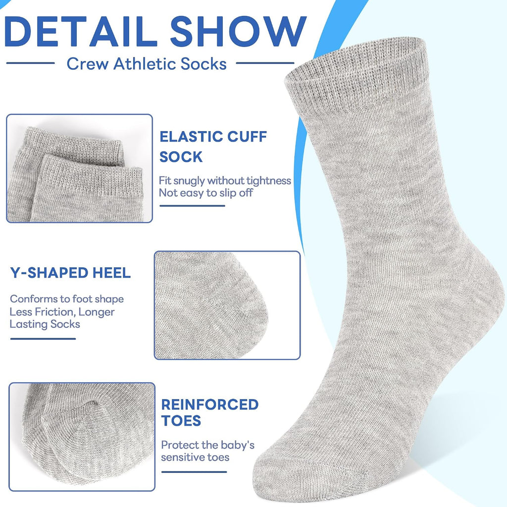 20 Pairs Toddler Socks Kids Boys Crew Socks