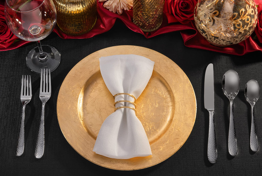 Premium 20 Piece Hammered Silverware Set, 18/10 Stainless Steel, Fine Flatware Service for 4 - Dishwasher Safe