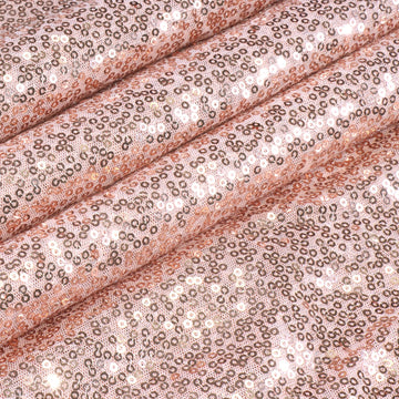 Rose Gold Sequin Fabric by The Yard, 1 Yard, 48 Inch Wide