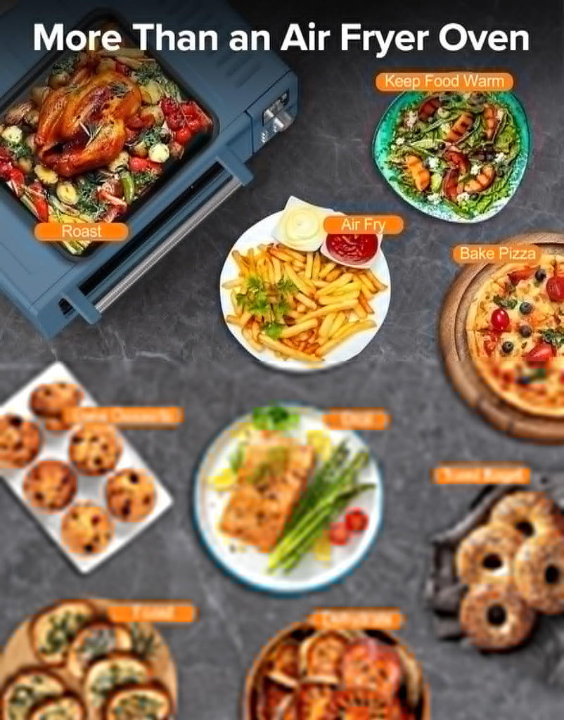 Bravo Pro Smart Air Fryer Toaster Oven Combo, Airfryer Convection Oven Countertop, 10-in-1 Functions with Quicker &