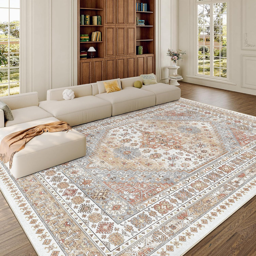 Area Rugs, Large Washable Rug, Orange