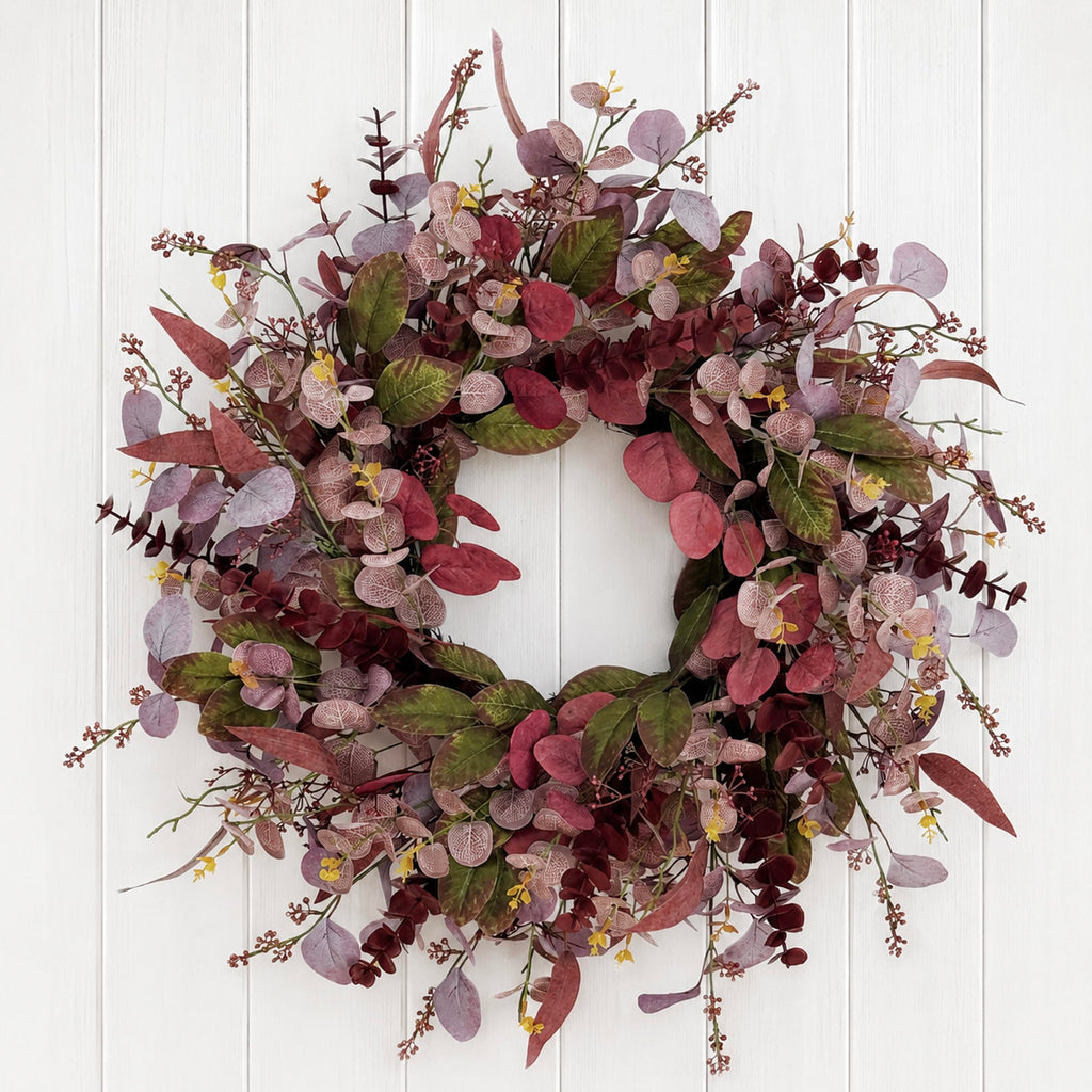26 Inch Fall Wreaths for Front Door, Artificial Eucalyptus Autumn Wreath