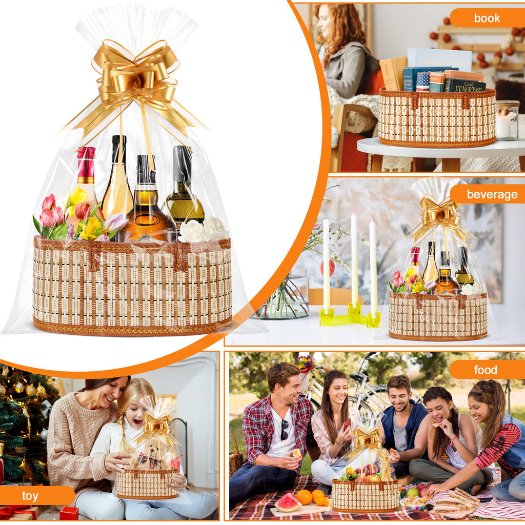 3 Set Baskets for Gifts Empty, Woven Bamboo gift baskets empty